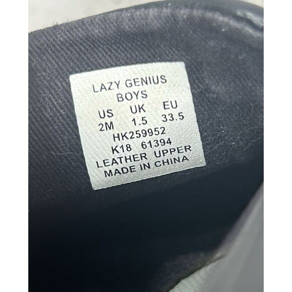 Hush Puppies Shoes Boys Size 2M Leather Big Kid Lazy Genius Loafer Slip-On Black - Picture 8 of 8